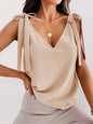 Women's Lace-Up Bow V-Neck Camisole Top Tatieonline