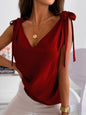 Women's Lace-Up Bow V-Neck Camisole Top Tatieonline