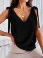 Women's Lace-Up Bow V-Neck Camisole Top Tatieonline